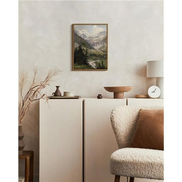 Mountain Landscape Wall Art Framed Rustic Nature Decor for Living Room - Picture 5 of 8